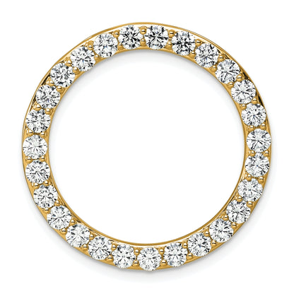 14k Yellow Gold 3 Ct. Lab Grown Diamond VS/SI+ G+ Circle Chain Slide Pendant