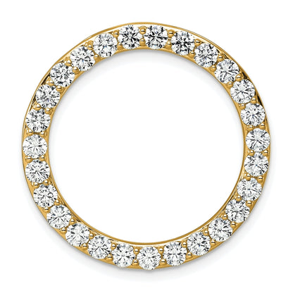 14k Yellow Gold 14k 3 carat Lab Grown Diamond VS+ F+ Circle Chain Slide Pendant