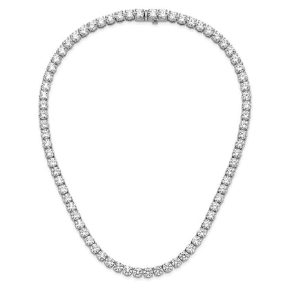 14K White Gold 83 Carat Lab Grown Diamond Vs+ F+ Complete Round 22 Inch Straight Tennis Necklace