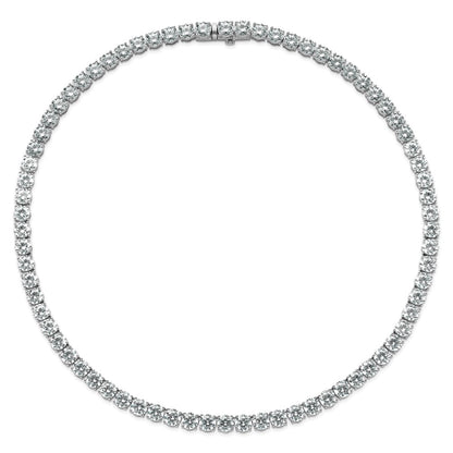 14K White Gold 83 Carat Lab Grown Diamond Vs+ F+ Complete Round 22 Inch Straight Tennis Necklace