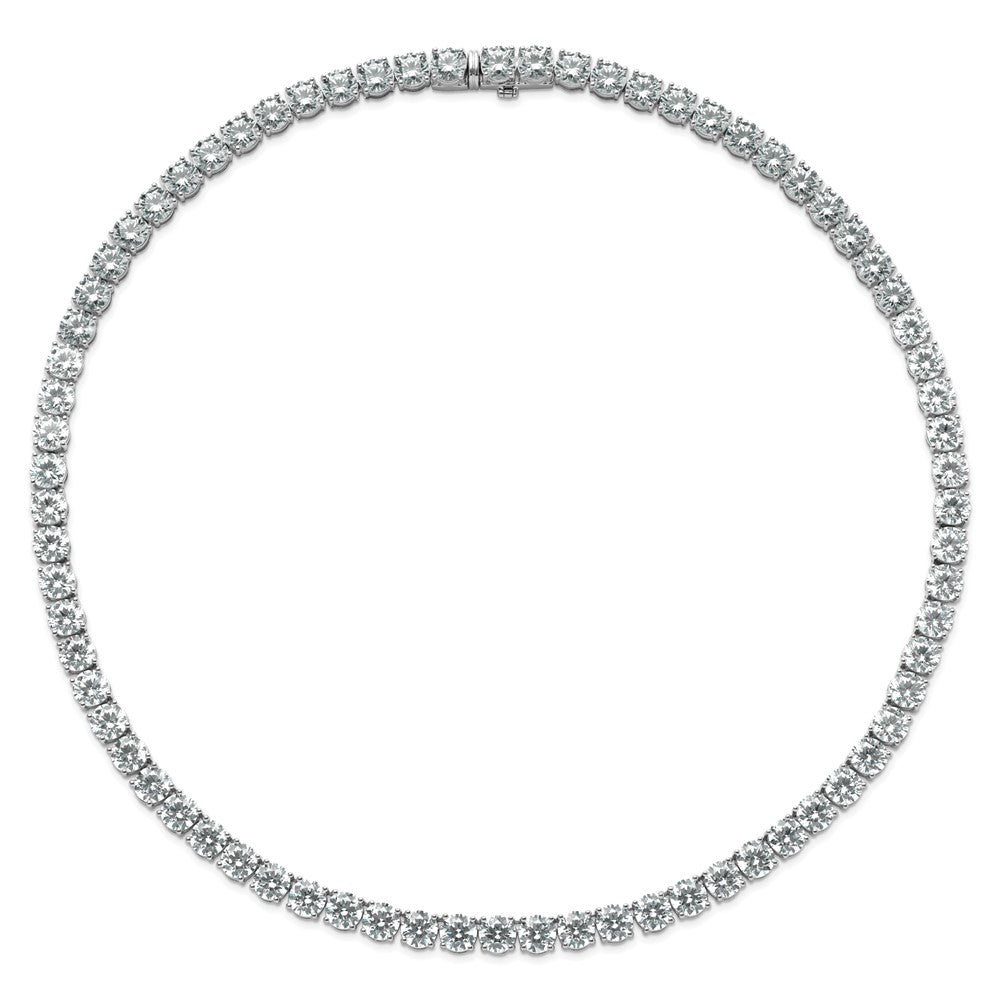 14k White Gold 83 Ct. Lab Grown Diamond VS/SI+ G+ Round 22 inch Straight Tennis Necklace