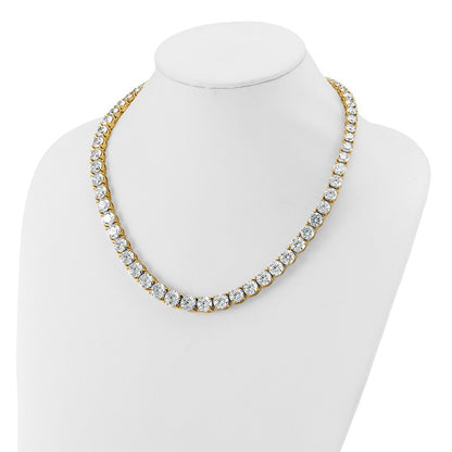 14k Yellow Gold 100 3/4 Ct. Lab Grown Diamond VS/SI+ G+ Round 20 inch Graduated Tennis Necklace