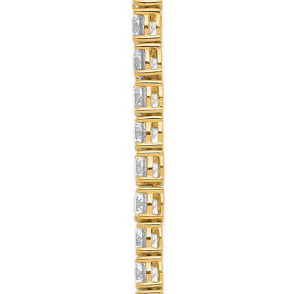 14K Yellow Gold 40 3/8 Carat Lab Grown Diamond Vs+ F+ Complete Round 20 Inch Graduated Tennis Necklace