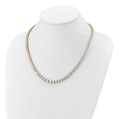 14K Yellow Gold 40 3/8 Carat Lab Grown Diamond Vs+ F+ Complete Round 20 Inch Graduated Tennis Necklace