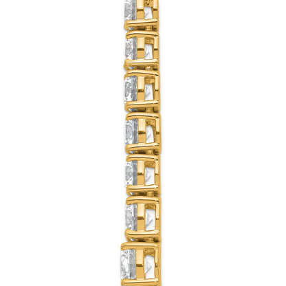 14K Yellow Gold 50 7/8 Carat Lab Grown Diamond Vs+ F+ Complete Round 20 Inch Graduated Tennis Necklace