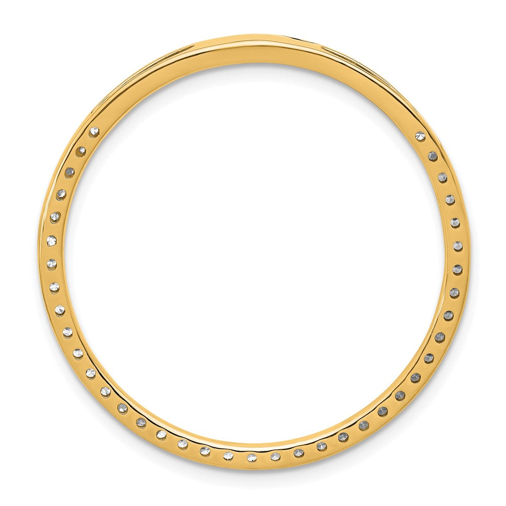 14k Yellow Gold 1 Ct. Lab Grown Diamond VS/SI+ G+ Circle Chain Slide Pendant