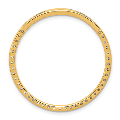 14k Yellow Gold 1 Ct. Lab Grown Diamond VS/SI+ G+ Circle Chain Slide Pendant