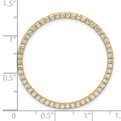 14k Yellow Gold 1 Ct. Lab Grown Diamond VS/SI+ G+ Circle Chain Slide Pendant