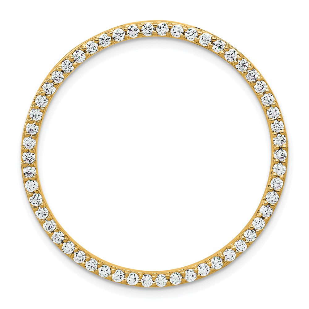 14k Yellow Gold 1 Ct. Lab Grown Diamond VS/SI+ G+ Circle Chain Slide Pendant