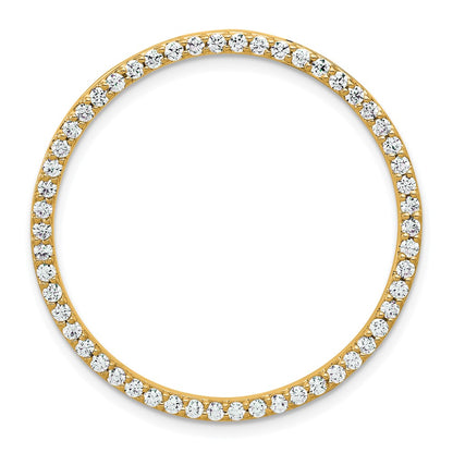 14k Yellow Gold 1 Ct. Lab Grown Diamond VS/SI+ G+ Circle Chain Slide Pendant
