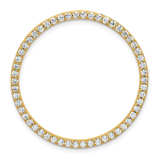 14k Yellow Gold 1 Ct. Lab Grown Diamond VS/SI+ G+ Circle Chain Slide Pendant