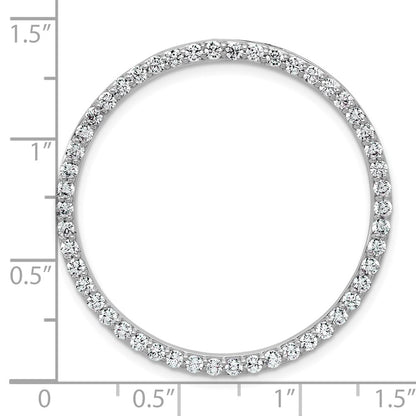 14k White Gold 14k White Gold 1 1/2 carat Lab Grown Diamond VS+ F+ Circle Chain Slide Pendant