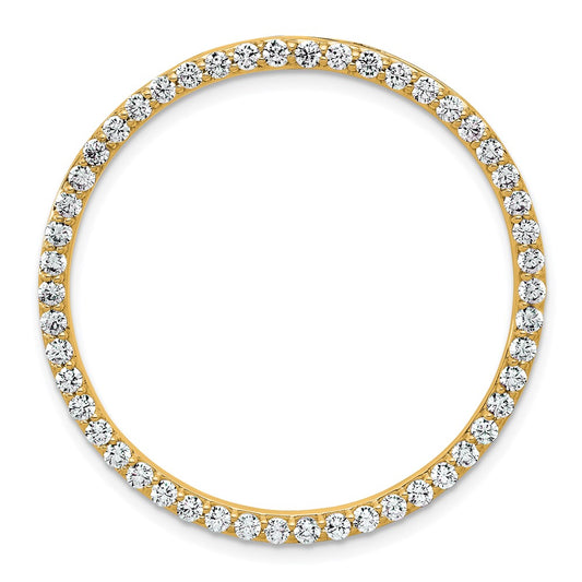 14k Yellow Gold 14k 1 1/2 carat Lab Grown Diamond VS+ F+ Circle Chain Slide Pendant