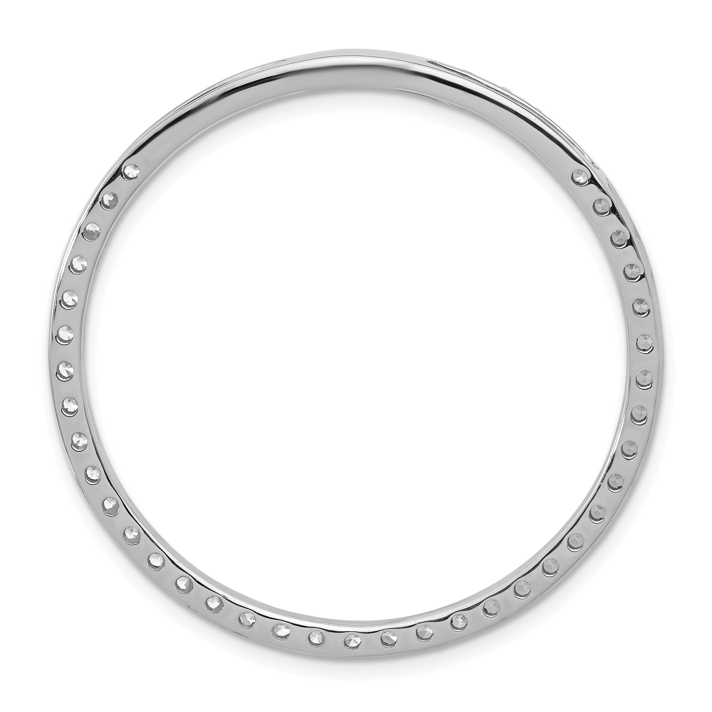 14k White Gold 2 Ct. Lab Grown Diamond VS/SI+ G+ Circle Chain Slide Pendant