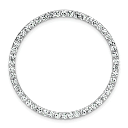 14k White Gold 2 Ct. Lab Grown Diamond VS/SI+ G+ Circle Chain Slide Pendant