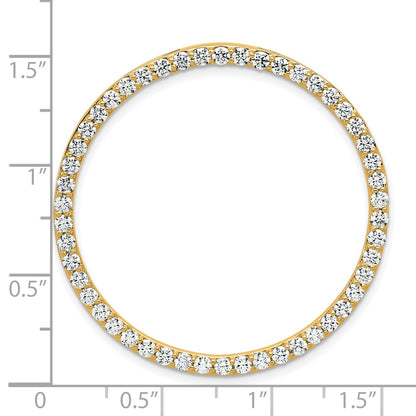 14k Yellow Gold 2 Ct. Lab Grown Diamond VS/SI+ G+ Circle Chain Slide Pendant