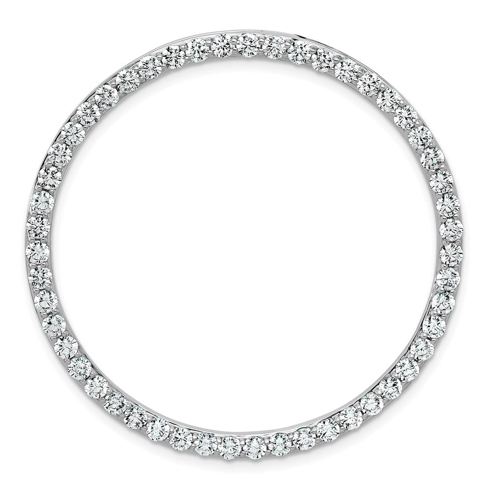 14k White Gold 3 Ct. Lab Grown Diamond VS/SI+ G+ Circle Chain Slide Pendant