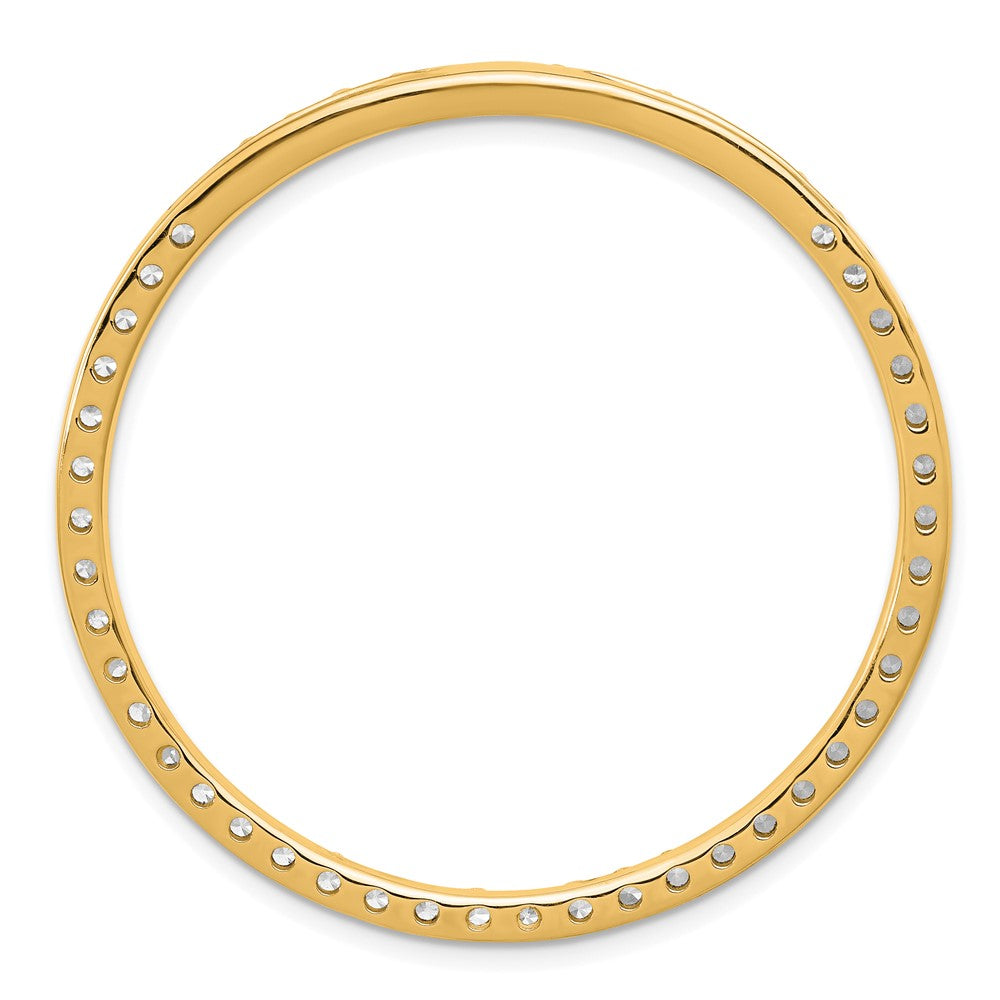 14k Yellow Gold 14k 3 carat Lab Grown Diamond VS+ F+ Circle Chain Slide Pendant