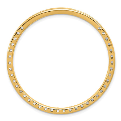 14k Yellow Gold 14k 3 carat Lab Grown Diamond VS+ F+ Circle Chain Slide Pendant