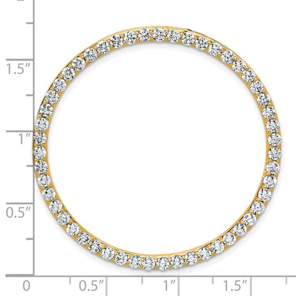 14k Yellow Gold 14k 3 carat Lab Grown Diamond VS+ F+ Circle Chain Slide Pendant