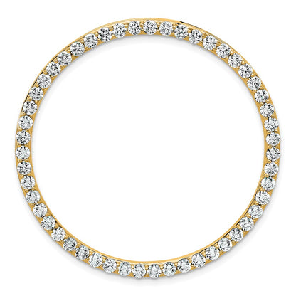 14k Yellow Gold 14k 3 carat Lab Grown Diamond VS+ F+ Circle Chain Slide Pendant