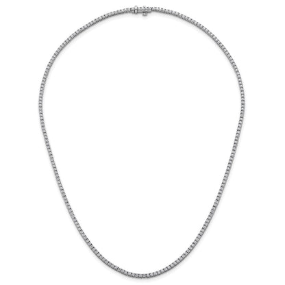14k White Gold 4 1/2 Ct. Lab Grown Diamond VS/SI+ G+ Round 18 inch Straight Tennis Necklace