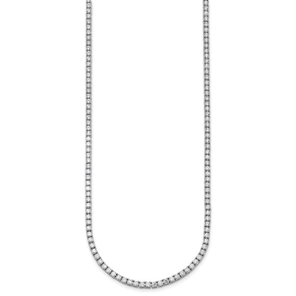 14k White Gold 10 Ct. Lab Grown Diamond VS/SI+ G+ Round 20 inch Straight Tennis Necklace