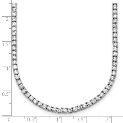 14k White Gold 11 Ct. Lab Grown Diamond VS/SI+ G+ Round 22 inch Straight Tennis Necklace