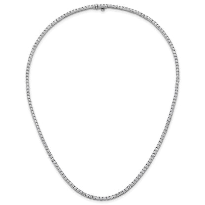 14K White Gold 9 Carat Lab Grown Diamond Vs+ F+ Complete Round 18 Inch Straight Tennis Necklace