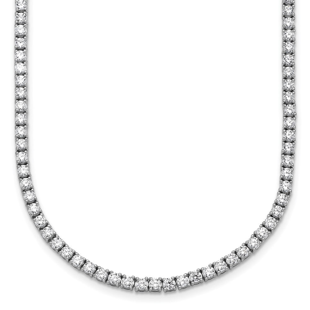 14k White Gold 10 Ct. Lab Grown Diamond VS/SI+ G+ Round 20 inch Straight Tennis Necklace