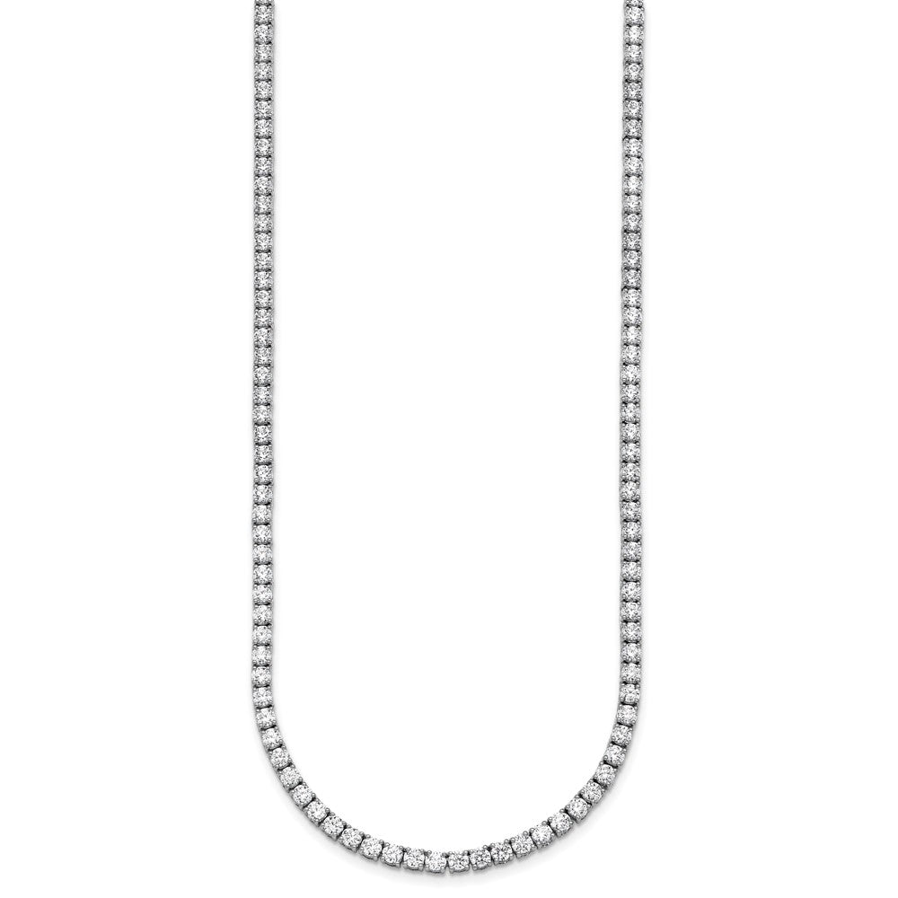 14k White Gold 15 Ct. Lab Grown Diamond VS/SI+ G+ Round 20 inch Straight Tennis Necklace
