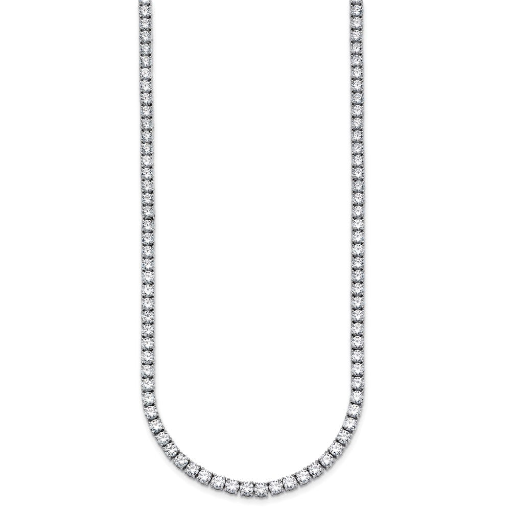14K White Gold 18 Carat Lab Grown Diamond Vs+ F+ Complete Round Inch Straight Tennis Necklace