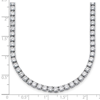 14k White Gold 18 Ct. Lab Grown Diamond VS/SI+ G+ Round 18 inch Straight Tennis Necklace