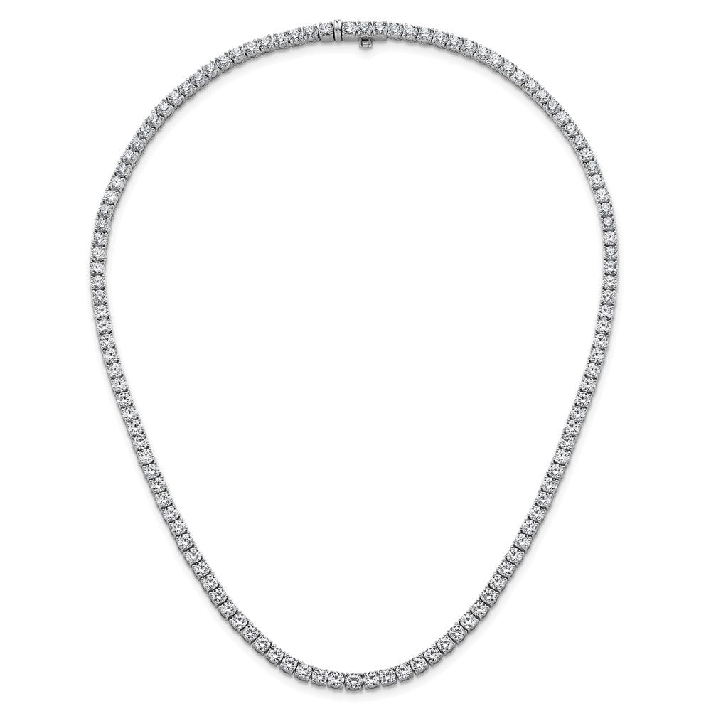 14K White Gold 18 Carat Lab Grown Diamond Vs+ F+ Complete Round Inch Straight Tennis Necklace