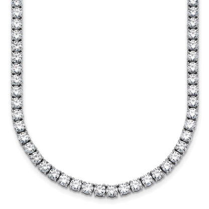 14k White Gold 18 Ct. Lab Grown Diamond VS/SI+ G+ Round 18 inch Straight Tennis Necklace