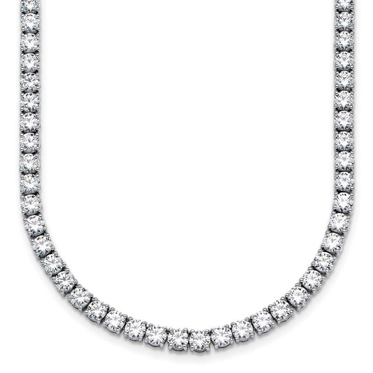 14k White Gold 18 Ct. Lab Grown Diamond VS/SI+ G+ Round 18 inch Straight Tennis Necklace