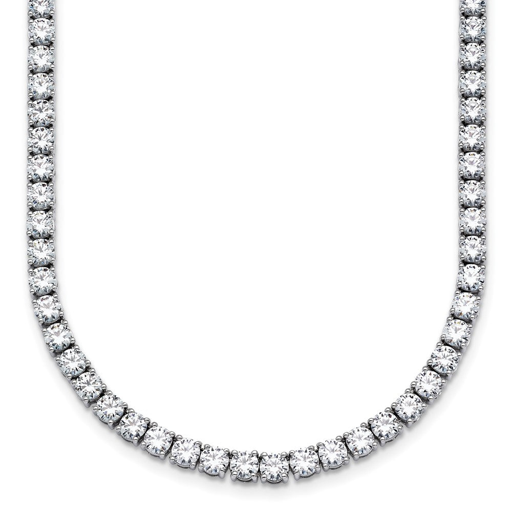 14K White Gold 18 Carat Lab Grown Diamond Vs+ F+ Complete Round Inch Straight Tennis Necklace