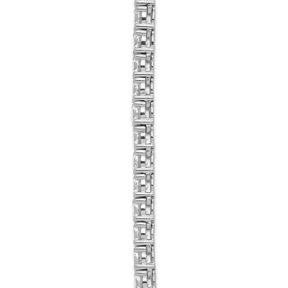 14K White Gold 28 3/4 Carat Lab Grown Diamond Vs+ F+ Complete Round 22 Inch Straight Tennis Necklace