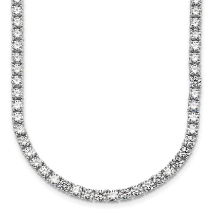 14K White Gold 26 1/5 Carat Lab Grown Diamond Vs+ F+ Complete Round 20 Inch Straight Tennis Necklace