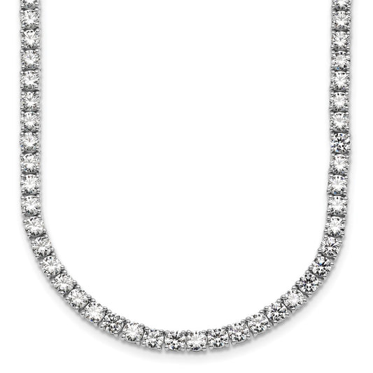 14k White Gold 28 3/4 Ct. Lab Grown Diamond VS/SI+ G+ Round 22 inch Straight Tennis Necklace