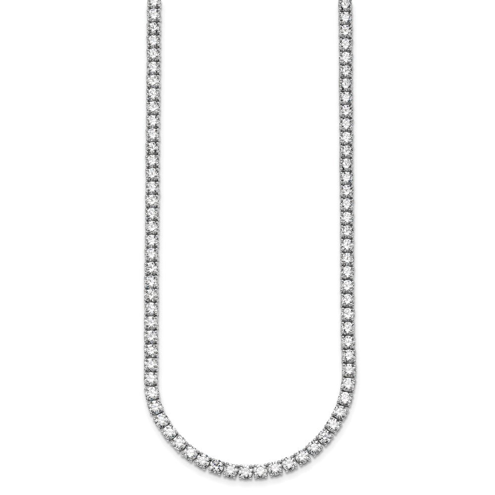 14K White Gold 36 Carat Lab Grown Diamond Vs+ F+ Complete Round 24 Inch Straight Tennis Necklace