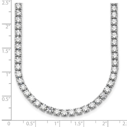 14K White Gold 36 Carat Lab Grown Diamond Vs+ F+ Complete Round 24 Inch Straight Tennis Necklace