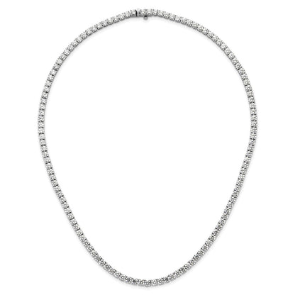 14K White Gold 30 1/2 Carat Lab Grown Diamond Vs+ F+ Complete Round 20 Inch Straight Tennis Necklace
