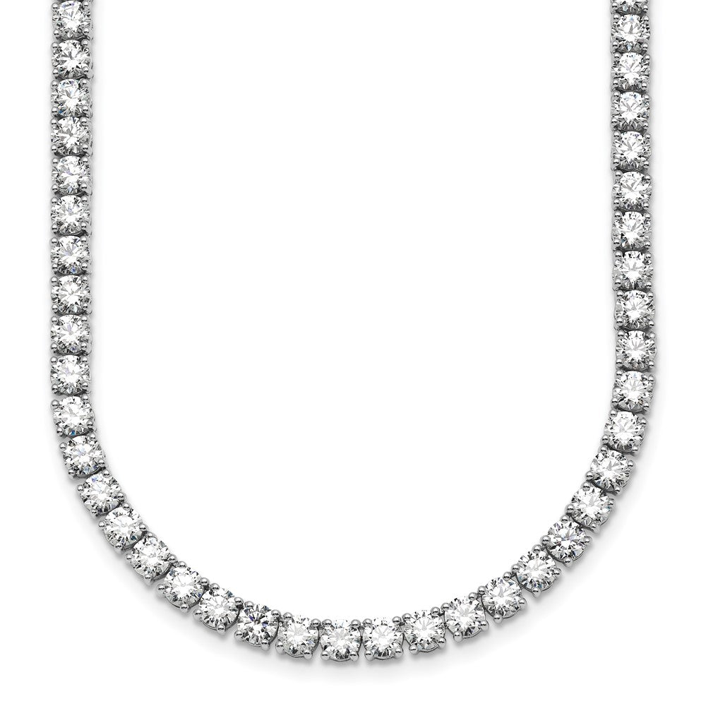 14K White Gold 36 Carat Lab Grown Diamond Vs+ F+ Complete Round 24 Inch Straight Tennis Necklace