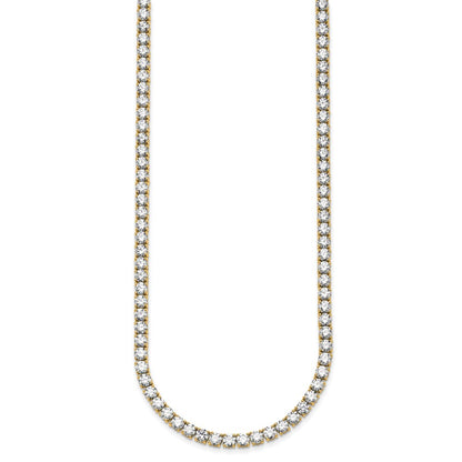 14k Yellow Gold 36 Ct. Lab Grown Diamond VS/SI+ G+ Round 24 inch Straight Tennis Necklace