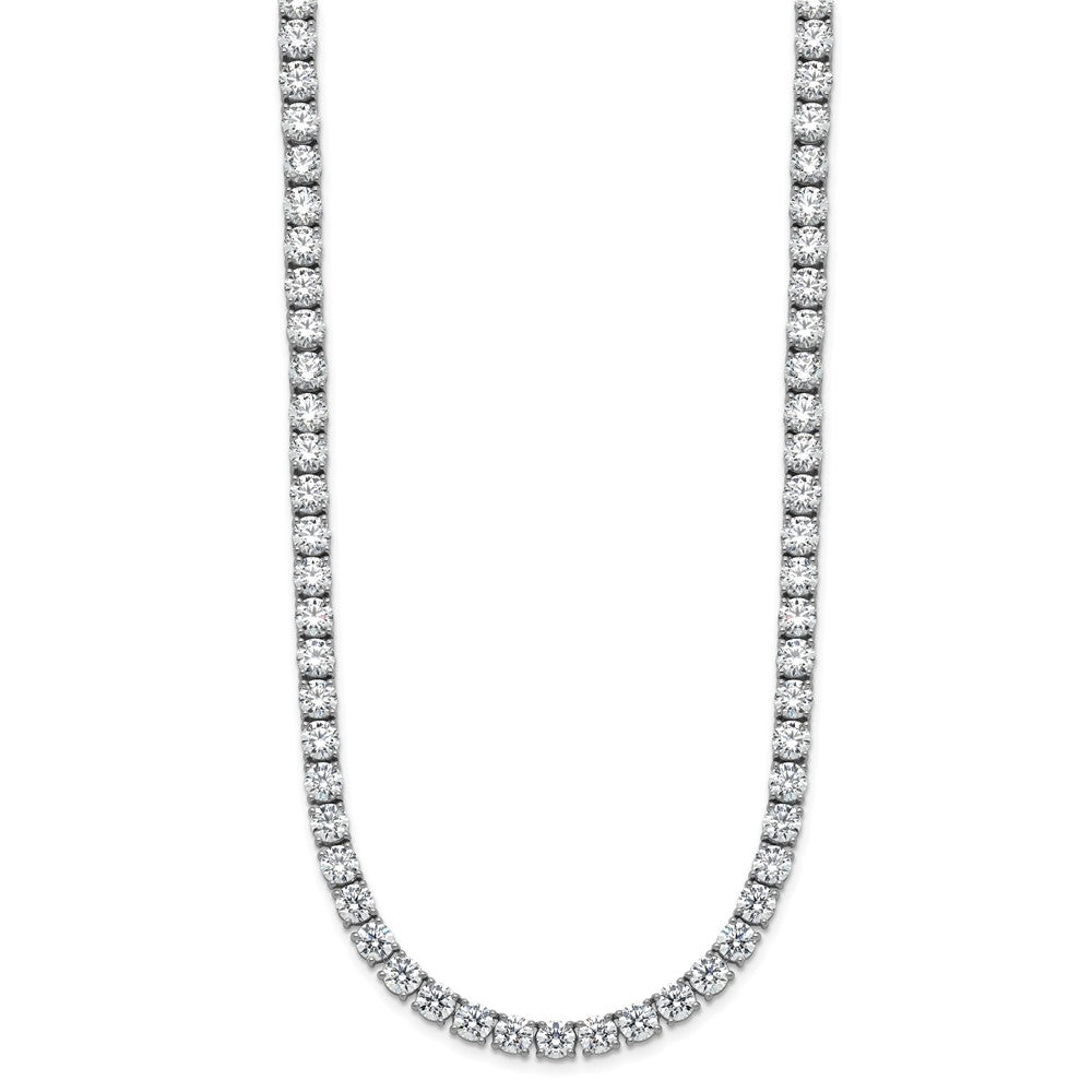 14K White Gold 36 Carat Lab Grown Diamond Vs+ F+ Complete Round 20 Inch Straight Tennis Necklace