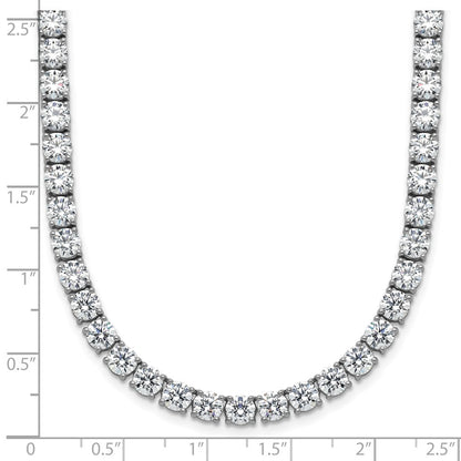 14k White Gold 42 7/8 Ct. Lab Grown Diamond VS/SI+ G+ Round 24 inch Straight Tennis Necklace
