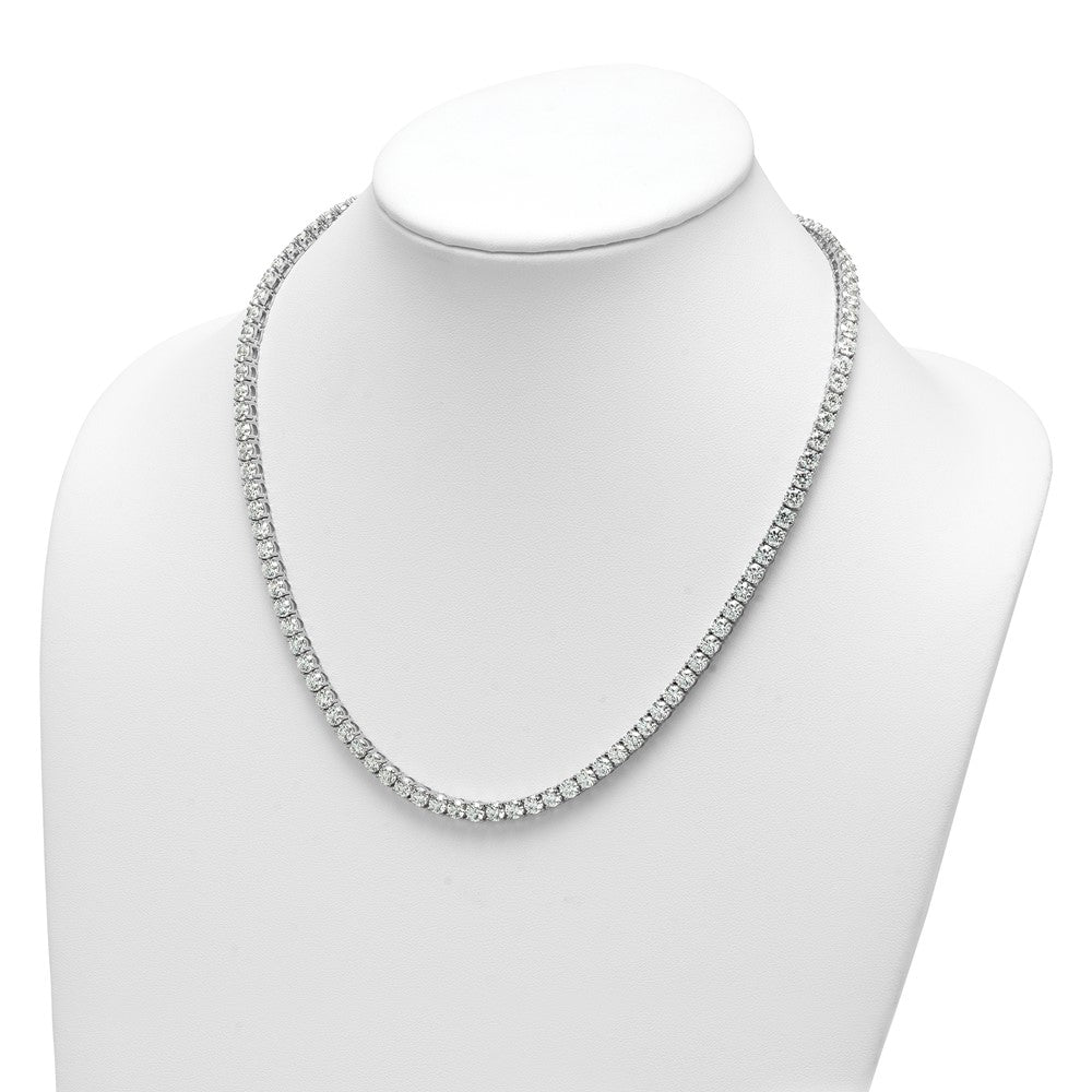 14K White Gold 36 Carat Lab Grown Diamond Vs+ F+ Complete Round 20 Inch Straight Tennis Necklace