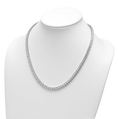 14K White Gold 36 Carat Lab Grown Diamond Vs+ F+ Complete Round 20 Inch Straight Tennis Necklace