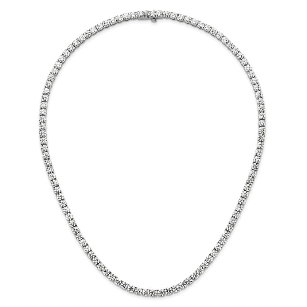 14K White Gold 36 Carat Lab Grown Diamond Vs+ F+ Complete Round 20 Inch Straight Tennis Necklace